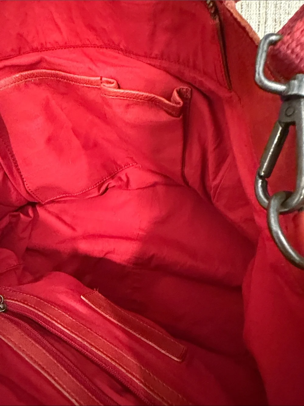 Women’s Free People Red Leather Distressed Shoulder Bag - Stylish Everyday Tote